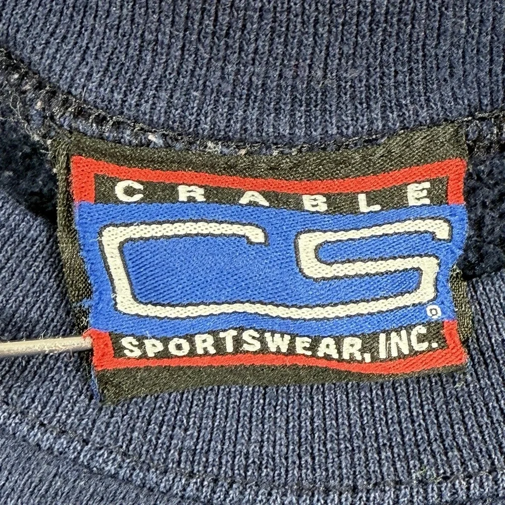 Vintage Crable Sportswear‎ NOTRE DAME Embroidered Navy SweatShirt Unisex Size M